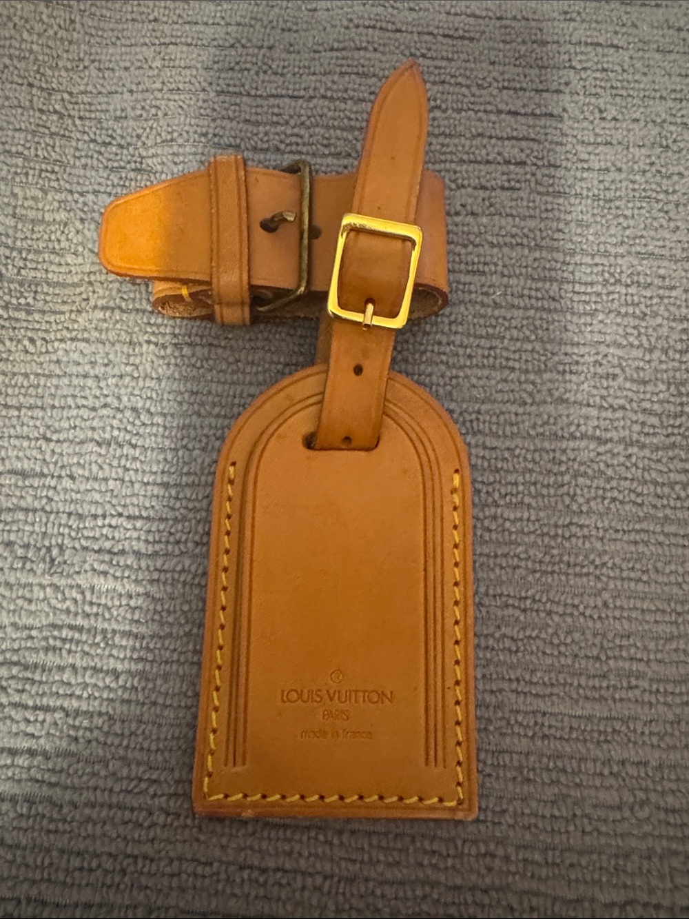 Louis Vuitton Vachetta leather luggage tag and poignet set